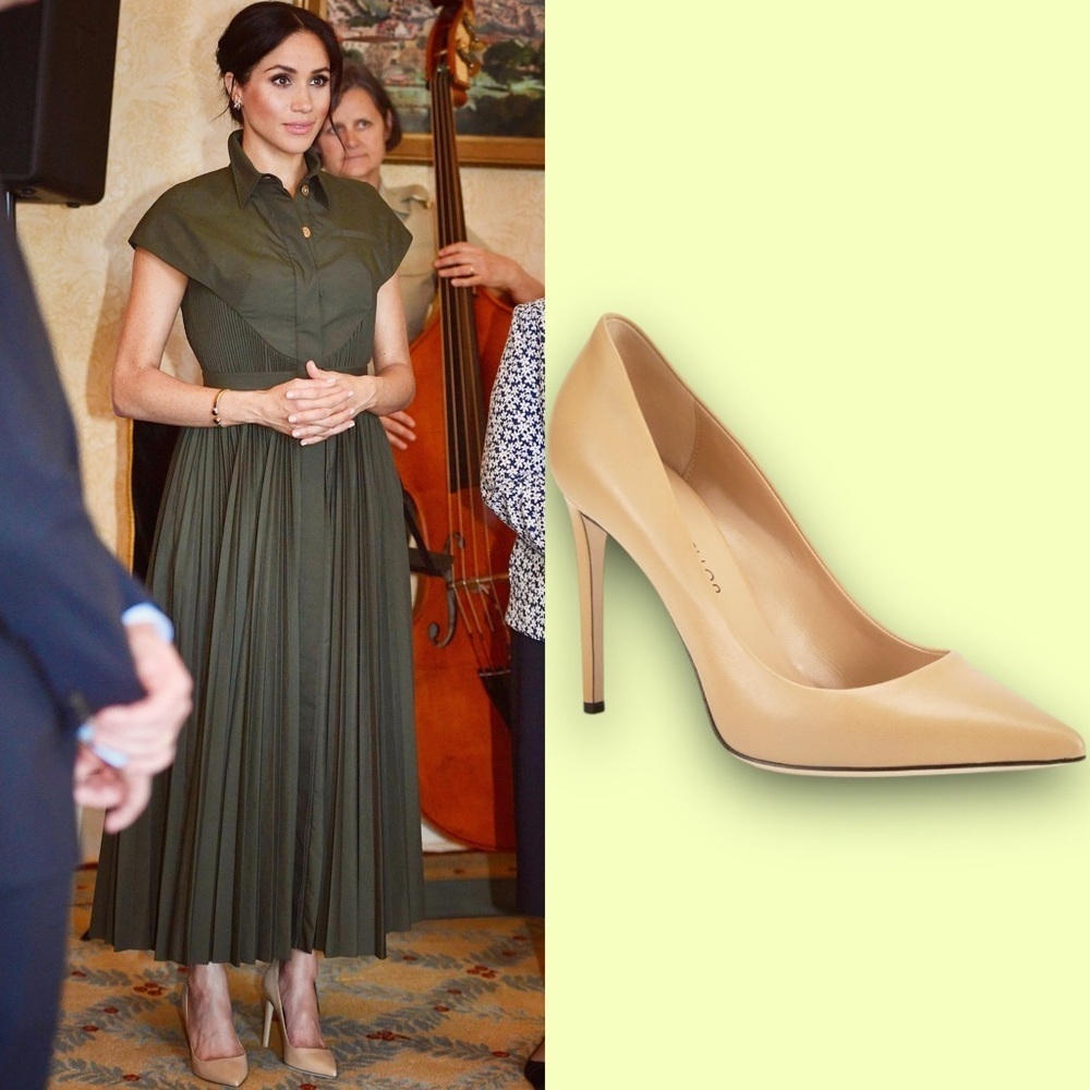 Tamara Mellon ‘Rebel 105’ Pumps in “Honey” Capretto Leather Size 6.5 ASO Meghan